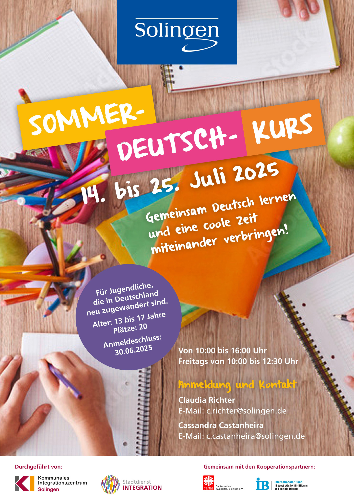 Plakat Sommersprachkurs 14.07.-25.07.